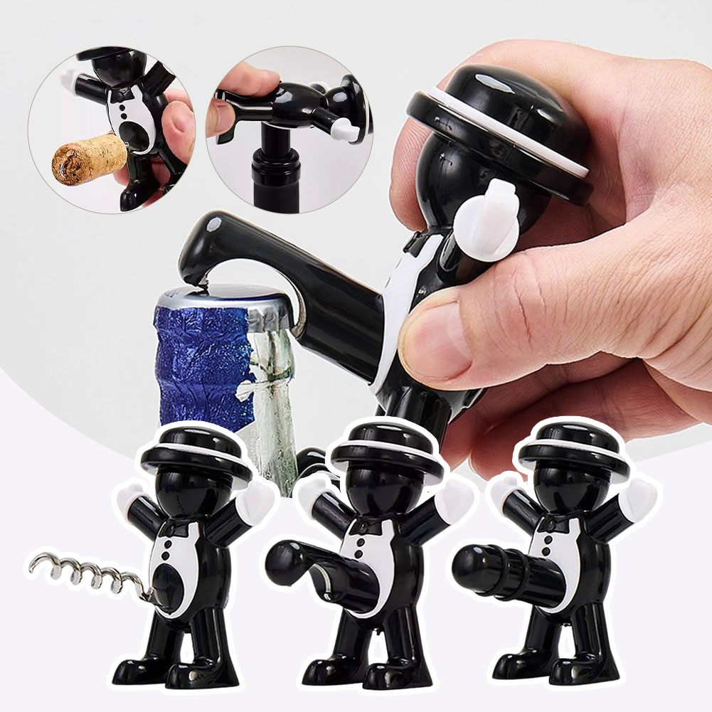 Wine Beer Bottle - Abridor de garrafas preto legal homem,