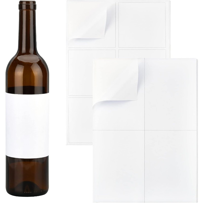 Wine Bottle Size - 20 folhas/100 peças etiqueta de vinho