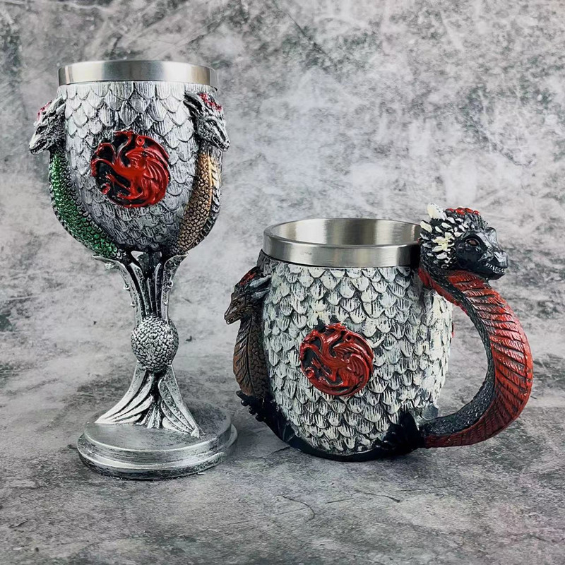 Wine Beer & More - Aço inoxidável Resina Tronos Copos, Canção