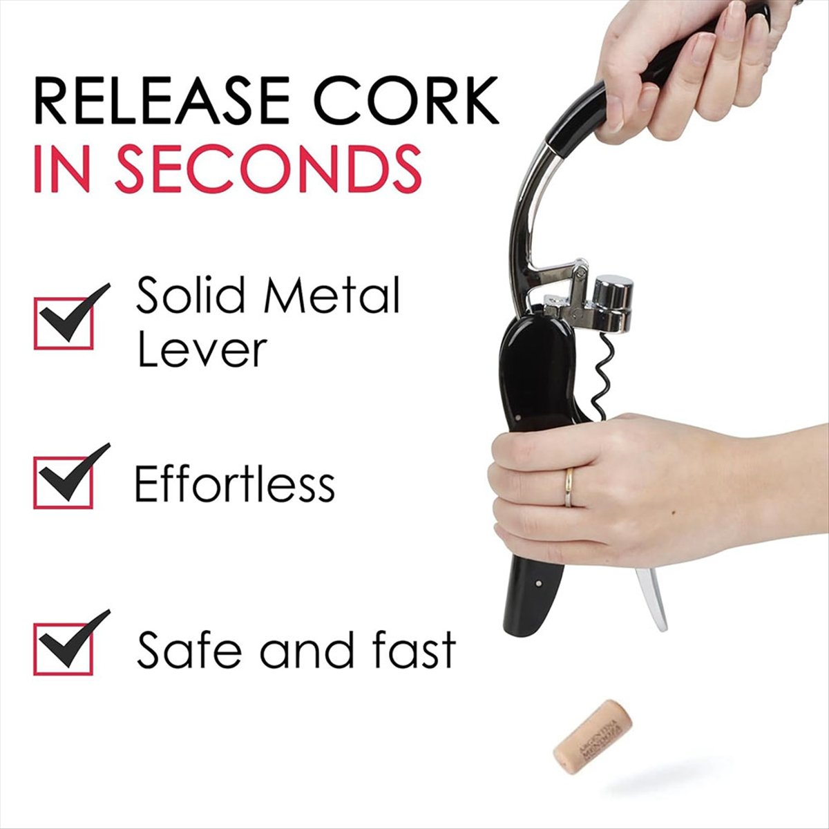 Cork Screw Lever - Abridor de garrafa de vinho de