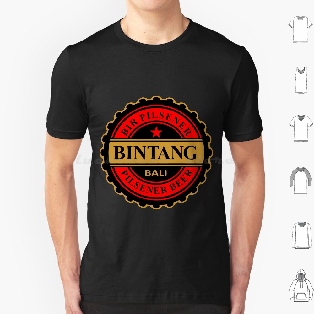 Wine Beer Rum - Camiseta de Algodão Bintang Pilsener para