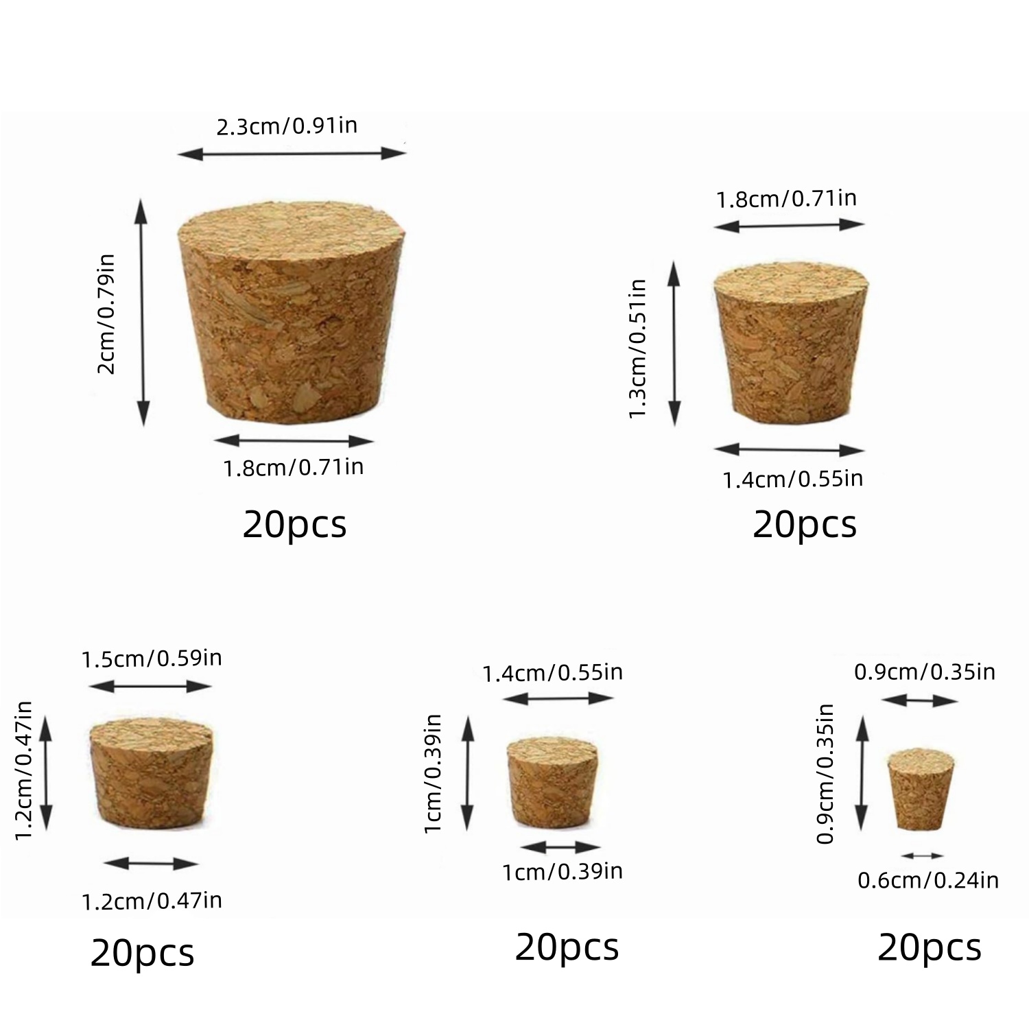 Rolhas sortidas para garrafa d - Wine Bottle Size avaliação e preço