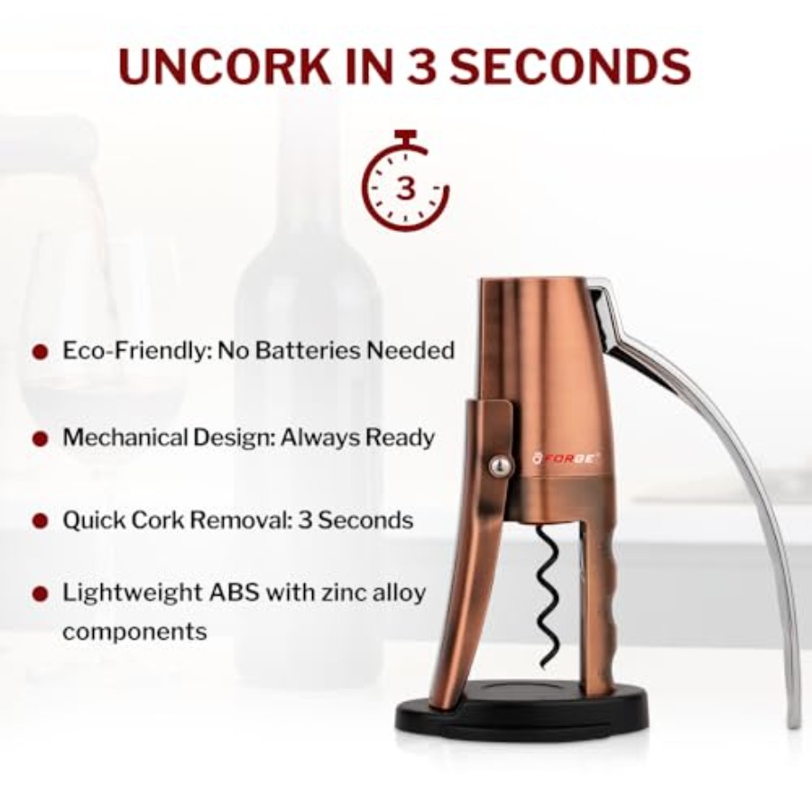 Abridor de Vinho Vertical Comp - Cork Screw Lever avaliação e preço