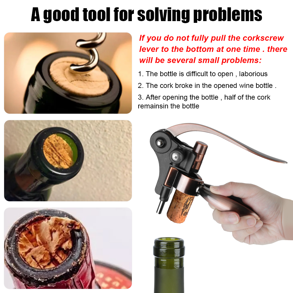 Zinc Alloy Corkscrew para abri - Cork Screw Lever avaliação e preço