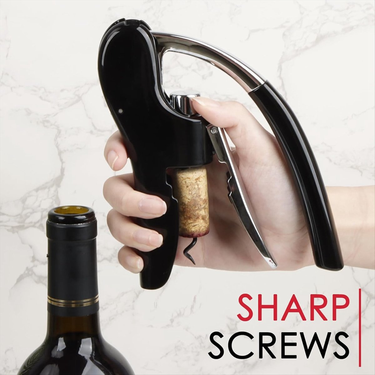 Abridor de garrafa de vinho de - Cork Screw Lever avaliação e preço